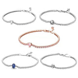 Sparkling Heart Pav? Tennis Bracelet 925 Silver Bracelet For Women