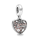 Infinity Heart Sisters Mom Charm Bead for Bracelet