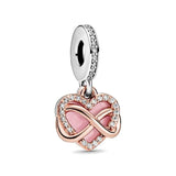 Infinity Heart Sisters Mom Charm Bead for Bracelet