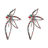 Rhinestone Flower Drop Earrings Dinner Wedding Jewelry