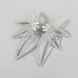Rhinestone Flower Drop Earrings Dinner Wedding Jewelry