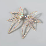 Rhinestone Flower Drop Earrings Dinner Wedding Jewelry