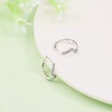 Sparkling Wave Hoop Earrings 925 Sterling Silver Brincos Original