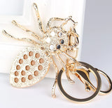 Spider Pendant Charm Rhinestone Crystal Key Chain Wedding Party Gift