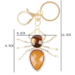 Spider Pendant Charm Rhinestone Crystal Key Chain Wedding Party Gift