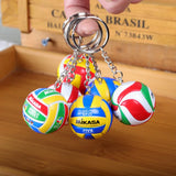 Beach Volleyball PVC Keychain Key Chain Ring Football Beach Ball Key Ring