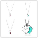 Spring Tri-Color Charming Heart Necklace with Rhinestones