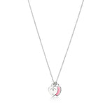 Spring Tri-Color Charming Heart Necklace with Rhinestones