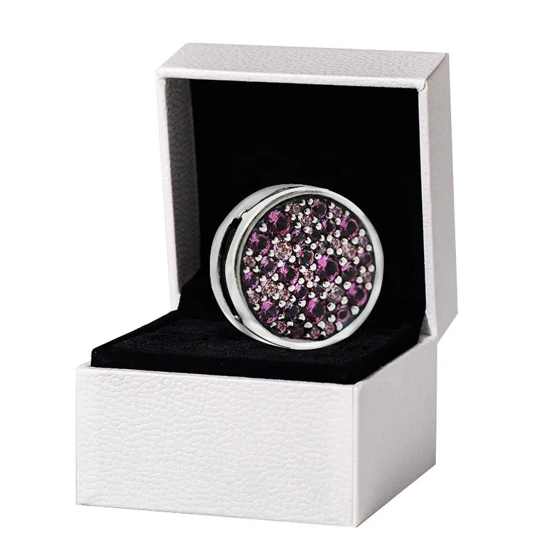 Spring Charms Reflexions Pink Pave Clip Charm 925 Sterling Silver Beads