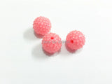 20MM 100pcs/lot Pastel Hotpink With Clear Rhinestone Beads