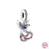 Spring Flower Pendant Clip Butterfly Curled Caterpillar Bead 925 Sterling Silver