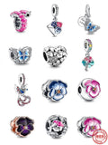 Spring Flower Pendant Clip 925 Sterling Silver