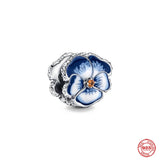 Spring Flower Pendant Clip Butterfly Curled Caterpillar Bead 925 Sterling Silver