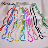 Colorful Seed Bead Necklace For Women Daisy Flower Chokers Boho Jewelry