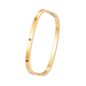 Crystal Woman Bracelet Stainless Steel Cubic Zirconia Golden Jewelry