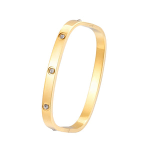 Crystal Woman Bracelet Stainless Steel Cubic Zirconia Golden Jewelry