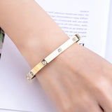 Crystal Woman Bracelet Stainless Steel Cubic Zirconia Golden Jewelry