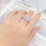 Square Zirconia Ring Hollow Out 925 Stamp Ring