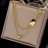 MOM Titanium Steel Necklace Women's Collarbone Chain