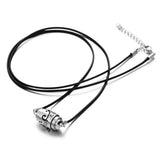 Steel Aromatherapy Diffuser Necklace Leather Locket Pendant