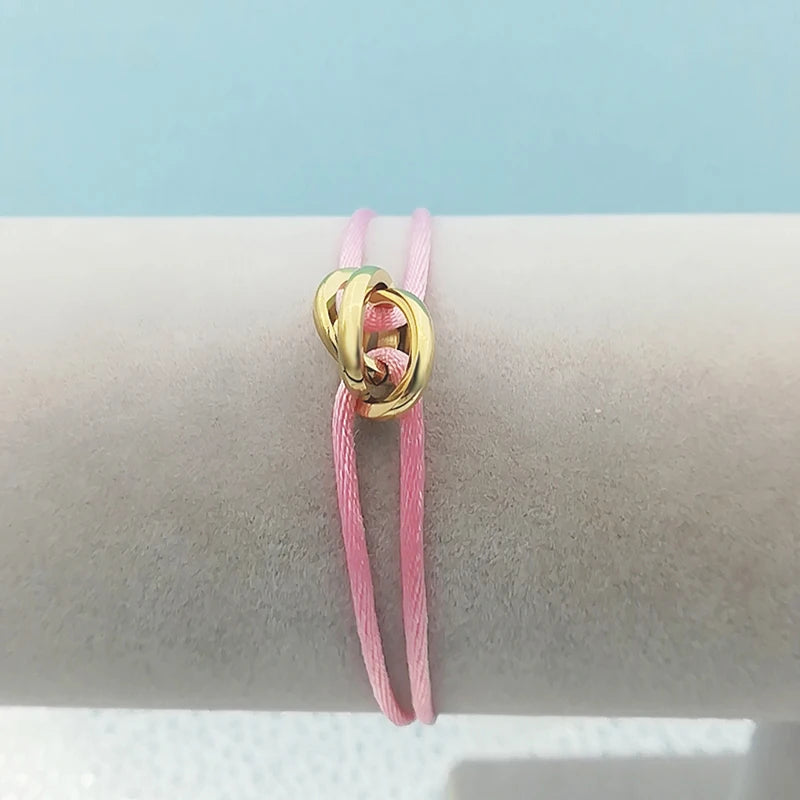 Stainless Steel Bracelet with Ribbon Lace Up Chain DIY Bracelet