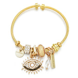 Stainless Steel Evil Eye Unicorn Charm Bracelet for Women Girls