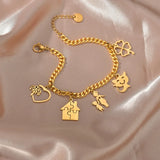Stainless Steel Lucky Bracelet Anime Charm Set