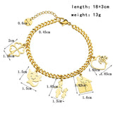 Stainless Steel Lucky Bracelet Anime Charm Set