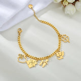 Stainless Steel Lucky Bracelet Anime Charm Set