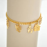 Stainless Steel Lucky Bracelet Anime Charm Set