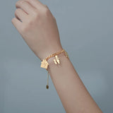 Stainless Steel Lucky Bracelet Anime Charm Set