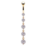 Stainless Steel Crystal Cubic Zirconia Navel Button Piercing