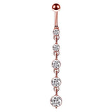 Stainless Steel Crystal Cubic Zirconia Navel Button Piercing