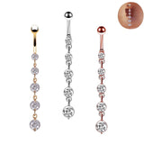 Stainless Steel Crystal Cubic Zirconia Navel Button Piercing