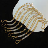 Women's Stainless Steel CZ Pearl Buckle Bracelet