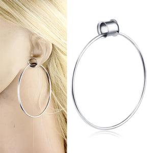 Stainless Steel Ear Plugs Tunnels Stretchers Piercing Jewelry 2PCS
