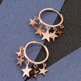 Women's Stainless Steel High Stars Tassel Earrings