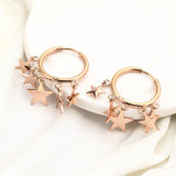 Women's Stainless Steel High Stars Tassel Earrings