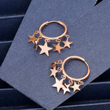 Women's Stainless Steel High Stars Tassel Earrings