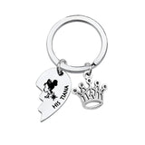 Frog and Princess Keychain Couple Lover Heart Matching Keyring