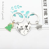 Frog and Princess Keychain Couple Lover Heart Matching Keyring