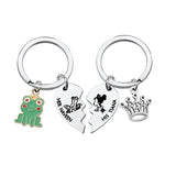 Frog and Princess Keychain Couple Lover Heart Matching Keyring