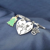 Frog and Princess Keychain Couple Lover Heart Matching Keyring
