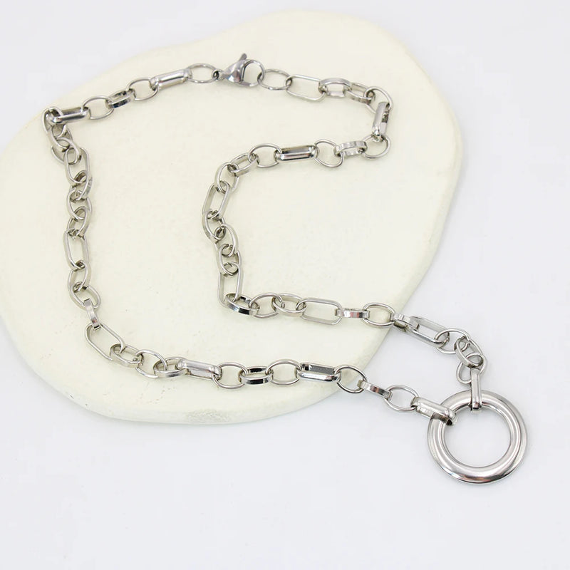 Geometric Circle Pendant Necklace for Women Vacation Choker Gift YS66