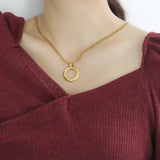 Geometric Circle Pendant Necklace for Women Vacation Choker Gift YS66