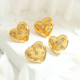 Gold-Plated Heart Earrings with Zircon