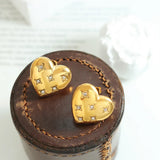Gold-Plated Heart Earrings with Zircon