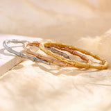 Stainless Steel Bamboo Joint Bangles Bracelet Romantic Gift Jewelry