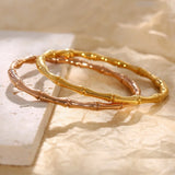 Stainless Steel Bamboo Joint Bangles Bracelet Romantic Gift Jewelry