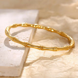 Stainless Steel Bamboo Joint Bangles Bracelet Romantic Gift Jewelry